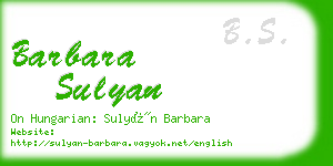 barbara sulyan business card